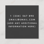 テニスコートインストラクター先生金ゴールドミニマルスポーツ スクエア名刺 (裏面)