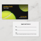 テニスコートトレーナープラクティスレッスンアポイントメント 予約カード (正面/裏面)