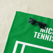 テニスコートビーチタオルの贈答品と名前をカスタムする ビーチタオル (インサイチュ)