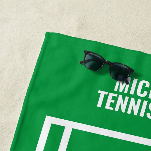 テニスコートビーチタオルの贈答品と名前をカスタムする ビーチタオル (インサイチュ)