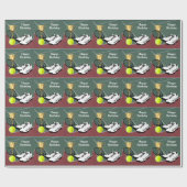 テニスコートボールシューズパーソナライズされた誕生日 ラッピングペーパー (フラット)