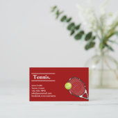 テニスコートモダンレッドクレイスポーツインストラクター 名刺 (スタンド正面)