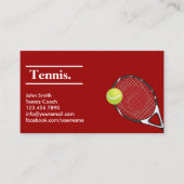 テニスコートモダンレッドクレイスポーツインストラクター 名刺 (正面)