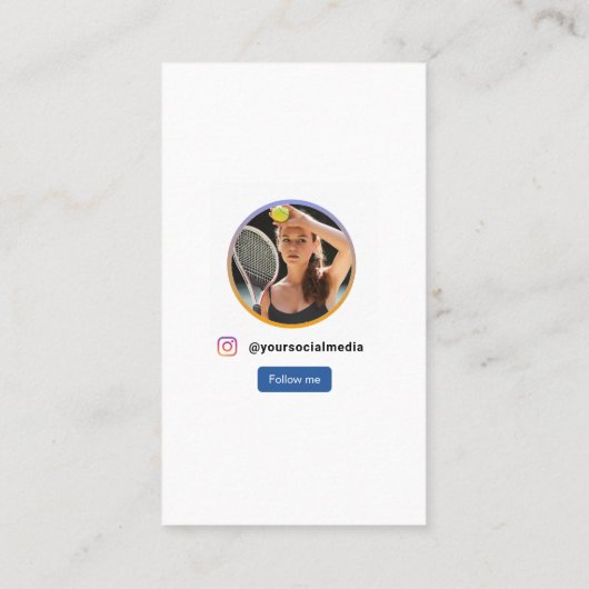 テニスコート写真ソーシャルメディアのプロファ後を追イル 名刺 (裏面)