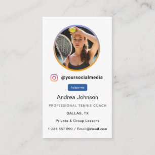 テニスコート写真ソーシャルメディアのプロファ後を追イル 名刺
