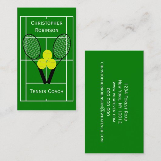 テニスコート名刺 名刺 (正面/裏面)
