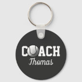 テニスコート名前をカスタムするタイポグラフィ パーソナライズされた キーホルダー (正面)