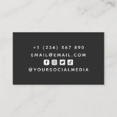 テニスコート男性プレーヤーシルエットSNS 名刺 (裏面)