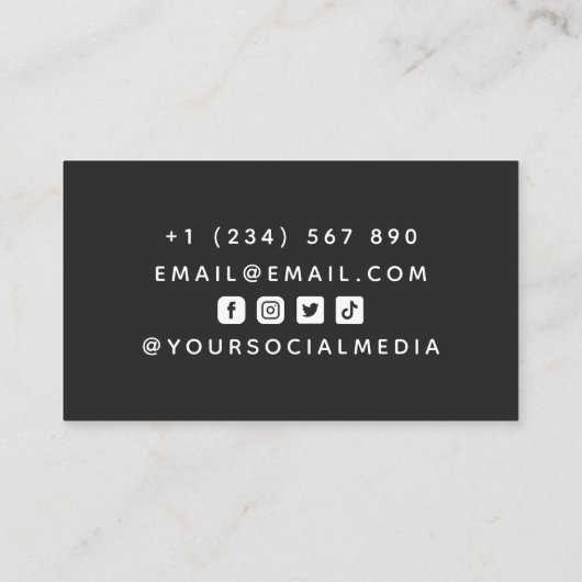 テニスコート男性プレーヤーシルエットSNS 名刺 (裏面)