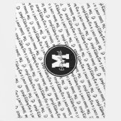 テニスコート私のhappy place文字パターンANY色 フリースブランケット (正面)