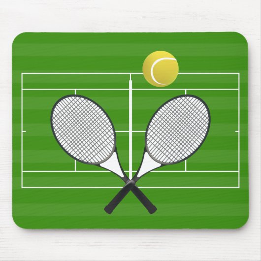 テニスコート&テニスラケット マウスパッド (正面)