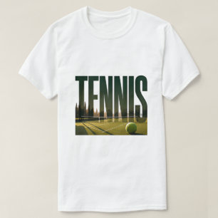 テニスコート 高級 エディトリアル スポーツ グラフィック Tシャツ