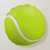 テニスコーパーソナライズされたチイエローボール ラウンドクッション (裏面)