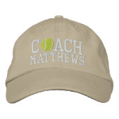 テニスコーパーソナライズされたチ 刺繍入りキャップ (正面)