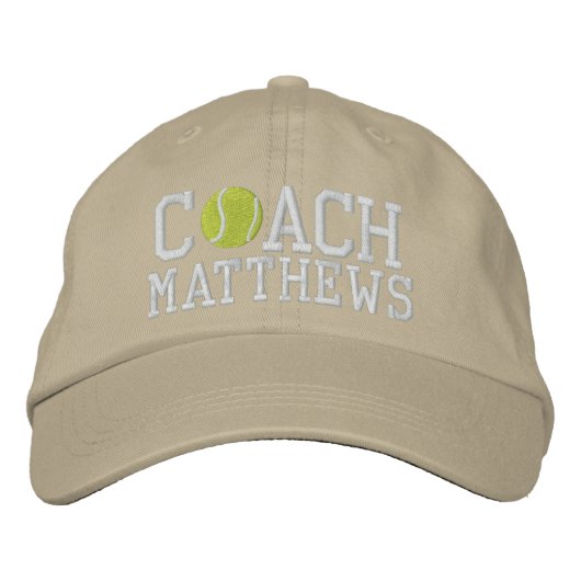 テニスコーパーソナライズされたチ 刺繍入りキャップ (正面)