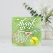 テニスサンキューカードラケットとボールウォーター色 サンキューカード (スタンド正面)
