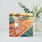 テニスサンキューカードラケットとボールウォーター色 サンキューカード (スタンド正面)