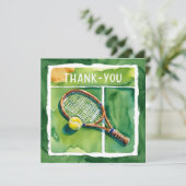 テニスサンキューカードラケットとボールウォーター色 サンキューカード (スタンド正面)