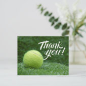 テニスサンキューカード(ボールが緑の場合) ポストカード (スタンド正面)