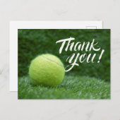 テニスサンキューカード(ボールが緑の場合) ポストカード (正面/裏面)