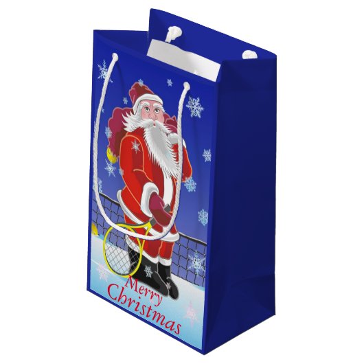 テニスサンタのメリークリスマス、 スモールペーパーバッグ (裏面アングル)