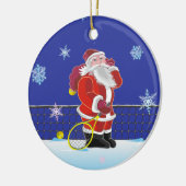 テニスサンタのメリークリスマス セラミックオーナメント (左)