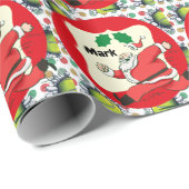 テニスサンタクロースのクリスマステーマ ラッピングペーパー (ロールコーナー)