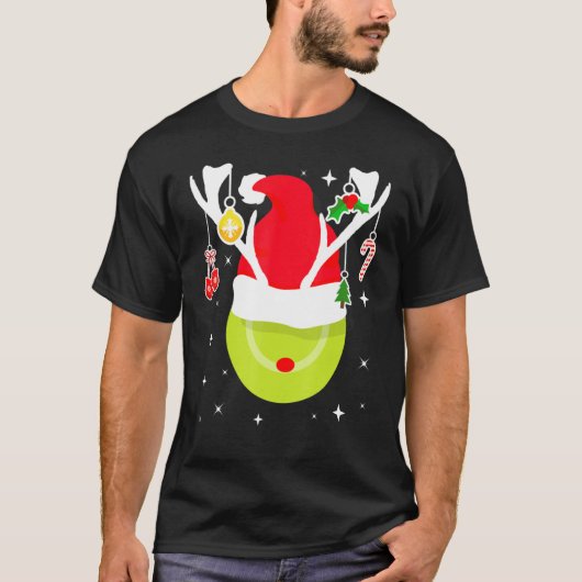 テニスサンタトナディアクリスマスボールテニス選手 Tシャツ (正面)
