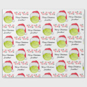 テニスサンタボールメリークリスマス&キッドの名前 ラッピングペーパー (フラット)