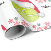 テニスサンタボールメリークリスマス&キッドの名前 ラッピングペーパー (ロールコーナー)