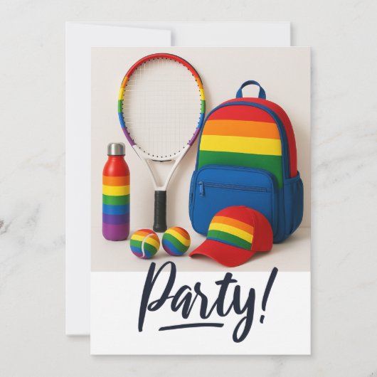 テニスザプライド月虹をテーマにした 招待状 (正面)