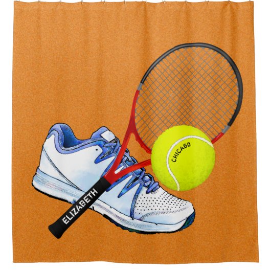 テニスシューボール及びそのテニスシューボールを備えたラケカスタムット文字 シャワーカーテン (正面)