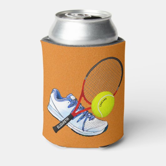 テニスシューボール及び該テニス文字を備えたラケットカスタム 缶クーラー (缶裏面)