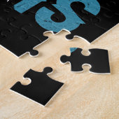 テニスシルエットレトロカラーヴィンテージプレーヤー ジグソーパズル (側面)