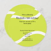 テニスシンプルボール誕生日パーティー 案内状 (正面/裏面)