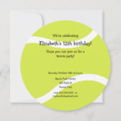 テニスシンプルボール誕生日パーティー 案内状 (正面)