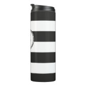 テニススタイリッシュガールブラック&ホワイトプレーヤーの名前 タンブラー (回転右)