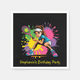 テニススターガールバースデーパーティー スタンダードカクテルナプキン