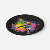 テニススターガールバースデーパーティー ペーパープレート (アングル)