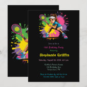 テニススターガールバースデーパーティー 招待状 (正面/裏面)