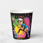 テニススターガールバースデーパーティー 紙コップ (裏面)