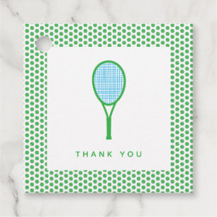 テニススタースポーツパーティーイン緑と青 フェイバータグ