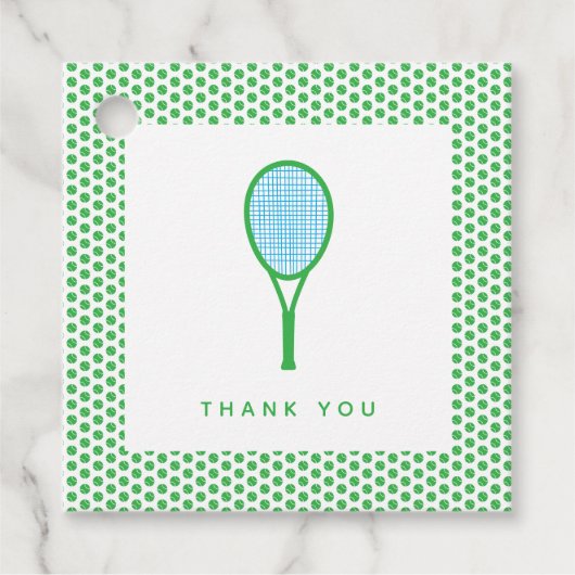 テニススタースポーツパーティーイン緑と青 フェイバータグ (正面)