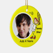 テニススターパーソナライズされたキープサケオーナメント セラミックオーナメント (右)