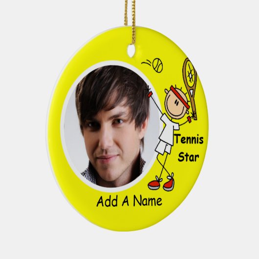 テニススターパーソナライズされたキープサケオーナメント セラミックオーナメント (右)