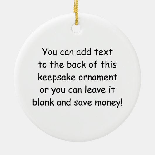 テニススターパーソナライズされたキープサケオーナメント セラミックオーナメント (裏面)