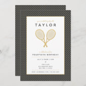 テニススターパーティの招待状 招待状 (正面/裏面)