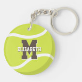 テニススポーツギフト女の子たちパーソナライズされた キーホルダー (裏面)