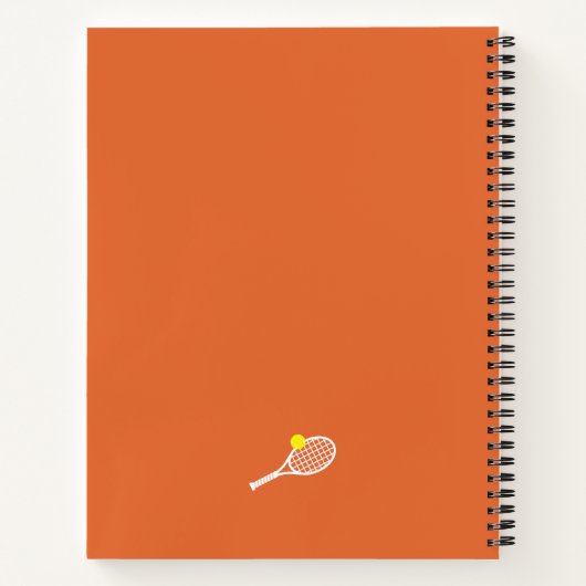 テニススポーツクレイパーソナライズされたコート ノートブック (裏面)