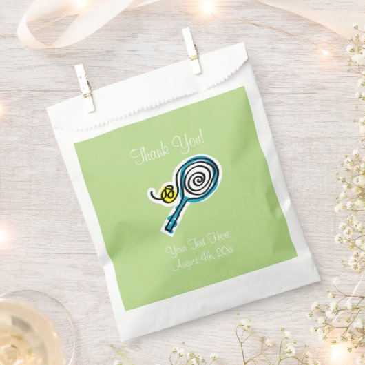 テニススポーツテーマベビーシャワーパーティー好意バッグ フェイバーバッグ (クリップ留めされた状態)